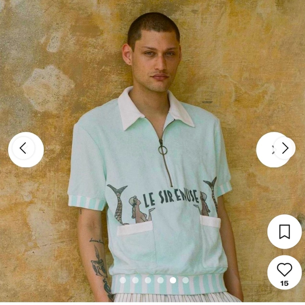 Tombolo Men’s Blue and Green Polo Shirt.